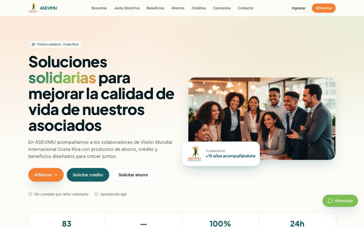 Página de inicio de ASEVIMU