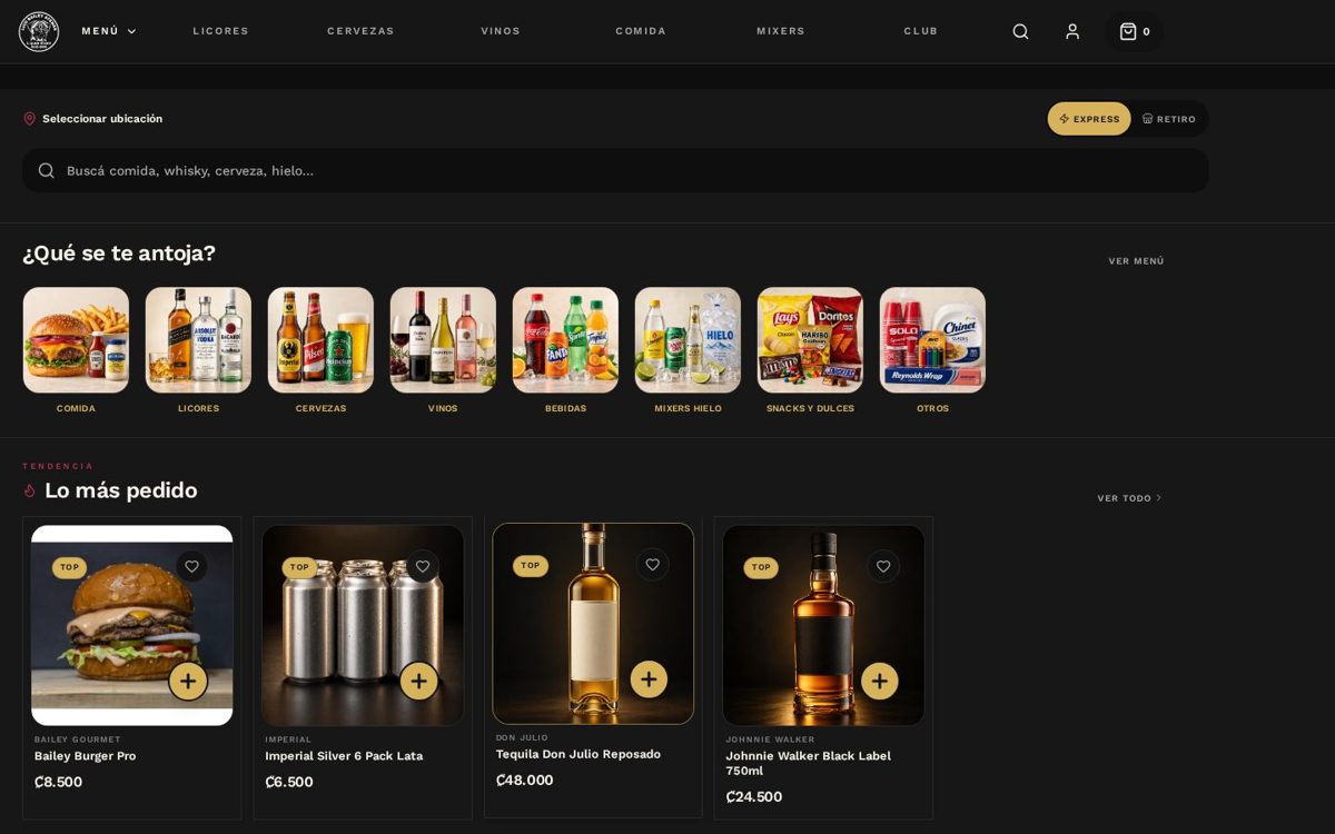 Tienda de delivery Bailey