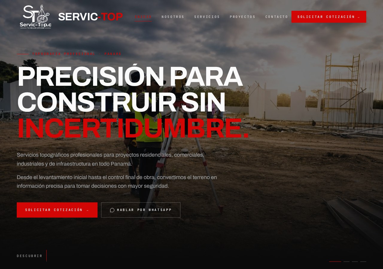 Página de inicio de SERVIC-TOP
